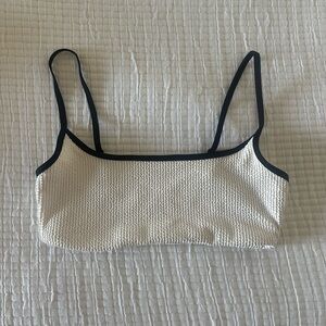 HM Ribbed Black/White Bikini Top / S